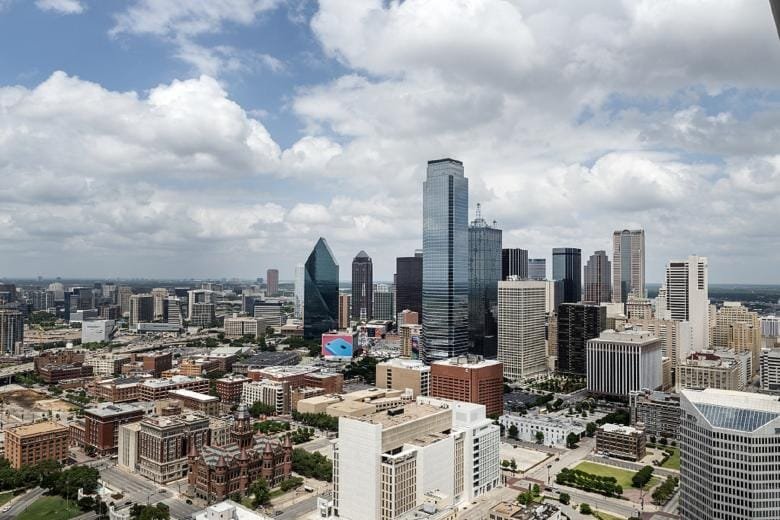Aerial view of a Dallas, Texas neighborhood